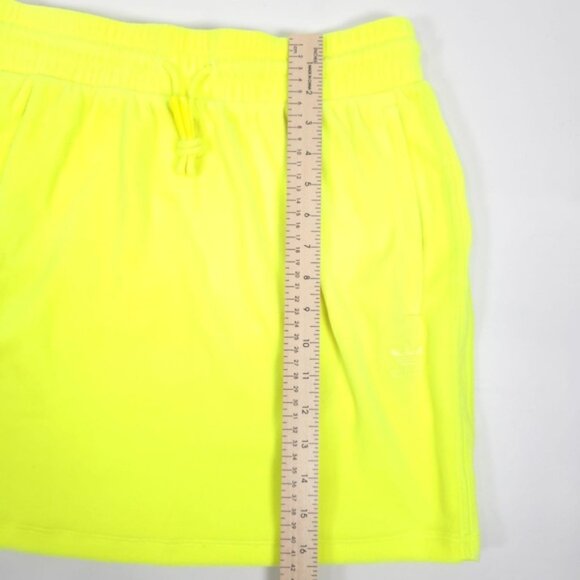 NWT ADIDAS JEREMY SCOTT LUXE‎ Velour Neon Mini Skirt Side Pockets Drawstring LG - Picture 12 of 15